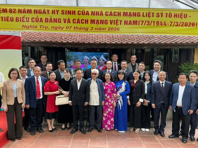 Dâng hương tưởng niệm 82 năm Ngày mất Nhà cách mạng, Liệt sĩ Tô Hiệu