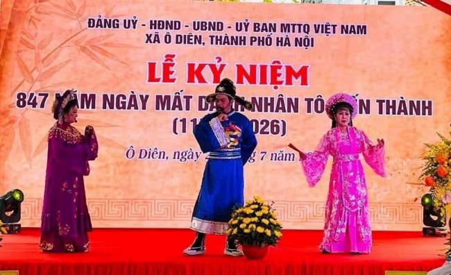 Xã Ô Diên, thành phố Hà Nội phối hợp với Hội đồng họ Tô Việt Nam long trọng tổ chức Lễ kỷ niệm 847 năm ngày mất Danh nhân Tô Hiến Thành